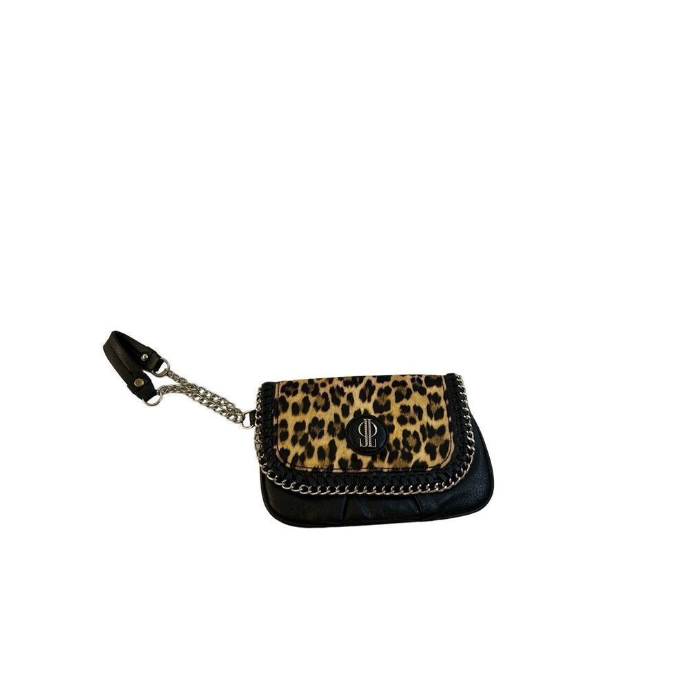JL Jennifer‎ Lopez rn#73277 chain wristlet snaps animal print 7.5x5"